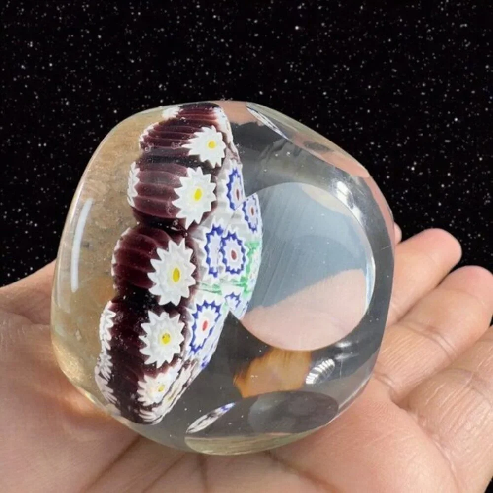 Venetian Paperweight Faceted Complex Italian Millefiori Figurine Perthshire? VTG